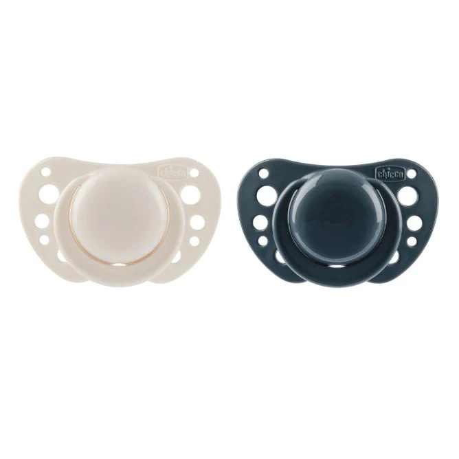 CHICCO - PHYSIO FORMA Air Πιπίλα Σιλικόνης 6-16m+ (Μπεζ-Γκρι Μπλε) - 2τεμ.